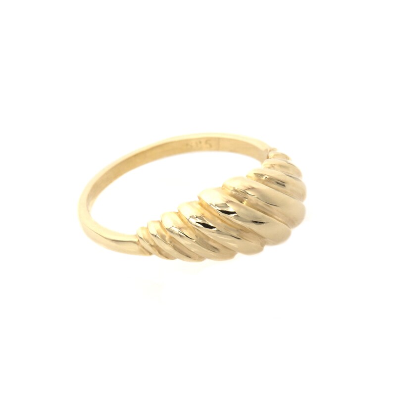 Gold Croissant Ring Gold Pluto Ring Chunky Croissant Ring 14k Solid Gold Ring Twisted Dome Ring Chunky Gold Ring Statement Ring