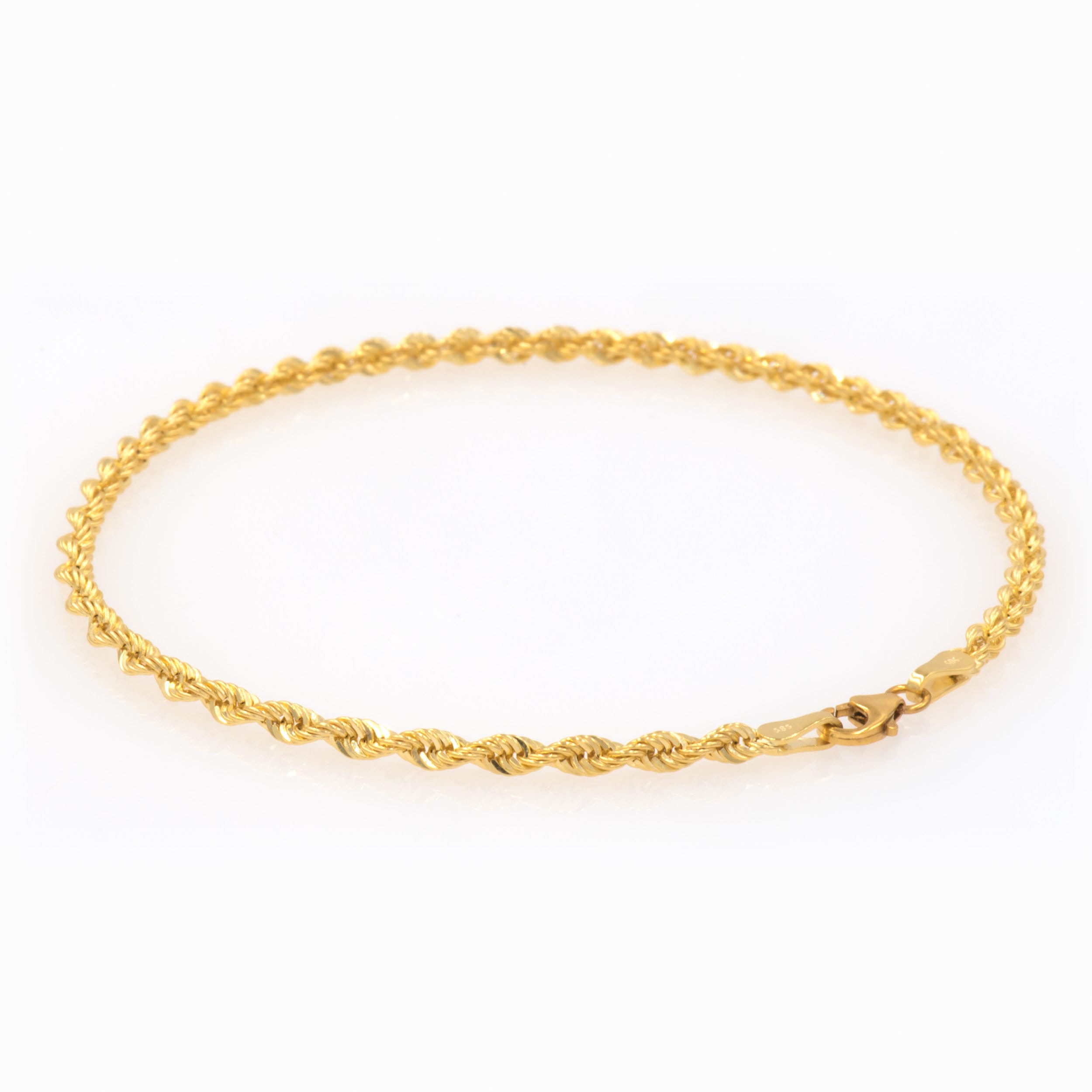 Rope Chain Bracelet Necklace / 14k Solid Gold Rope Chain 2mm / Twisted Chain 14k/ Rope Gold