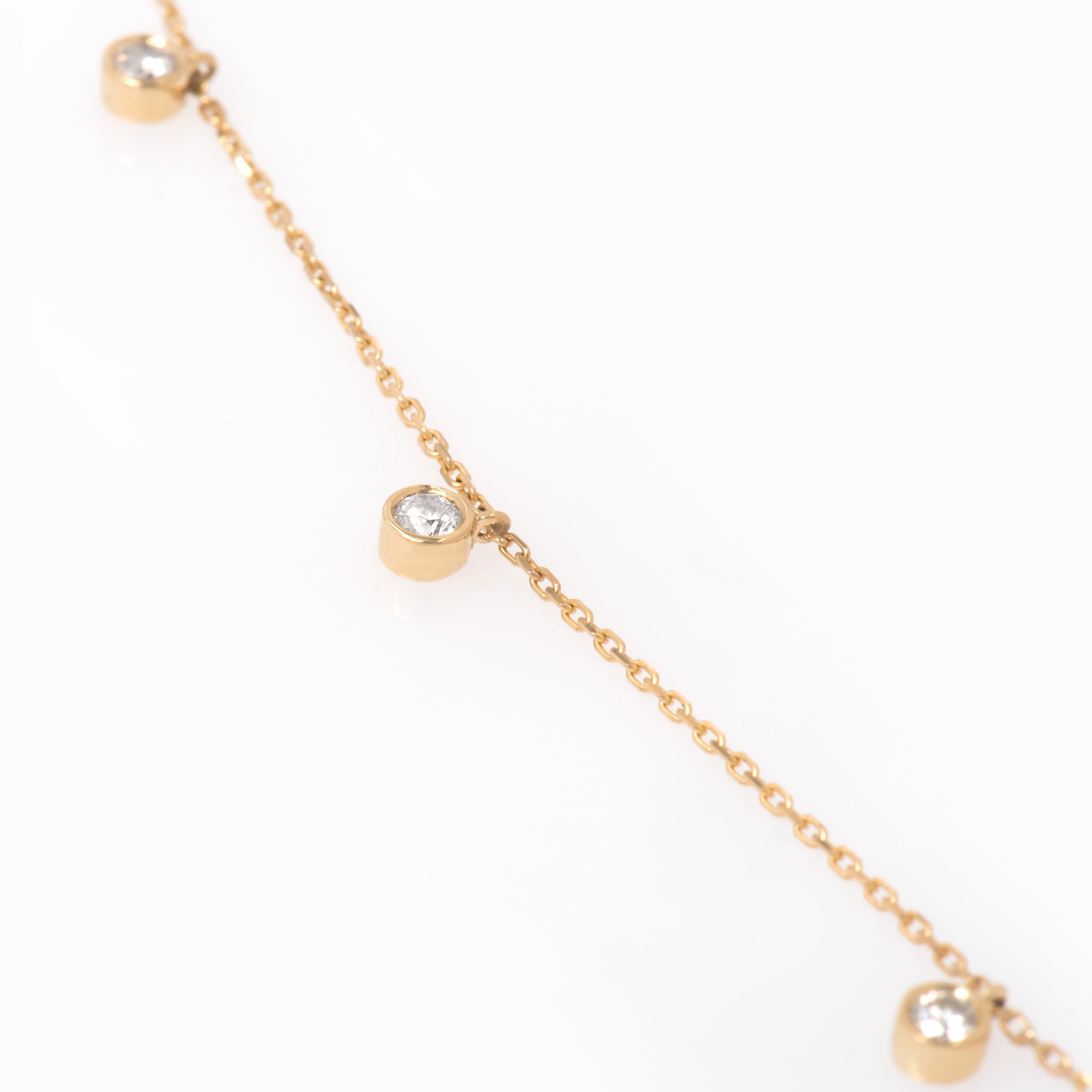 14k Hanging Diamonds Necklace, Hanging By the Yard Diamond Necklace