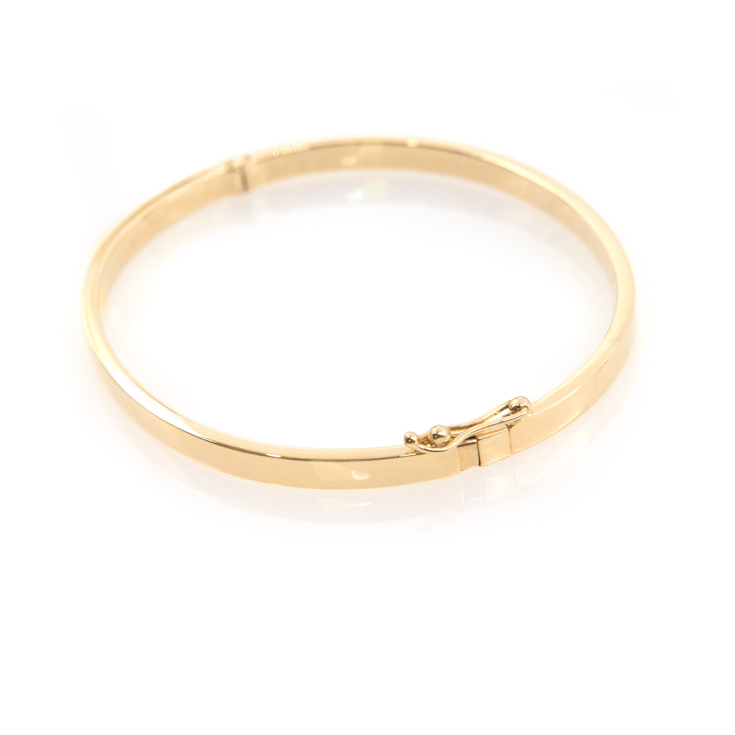 Plain Hinged Gold Bracelet, Gold Stacking Bracelet, Gold 14k Oval