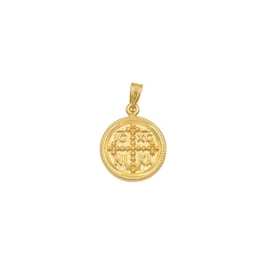 Christian Necklace, Greek Christian Necklace, Solid Gold 14k Coin ...
