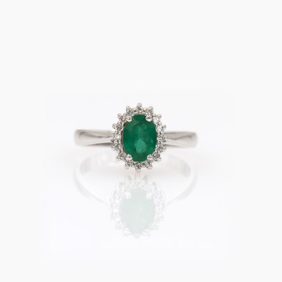 Gold diamond shop emerald ring