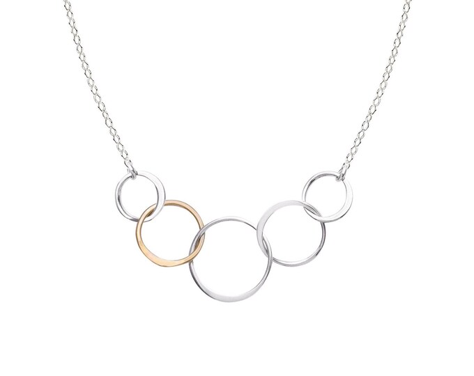 Five-Circle 14k Gold Custom Necklace