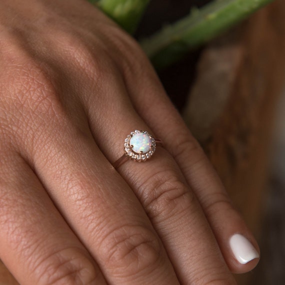 Circle opal cheap ring