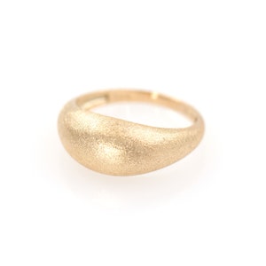 Inspired by great grandmother's wedding band with soft curves. A signature, classic piece you'll wear for every occasion.  Made in solid 14K Gold this dome ring is coming in 3 different options/wide and you can choose matte or bright finish