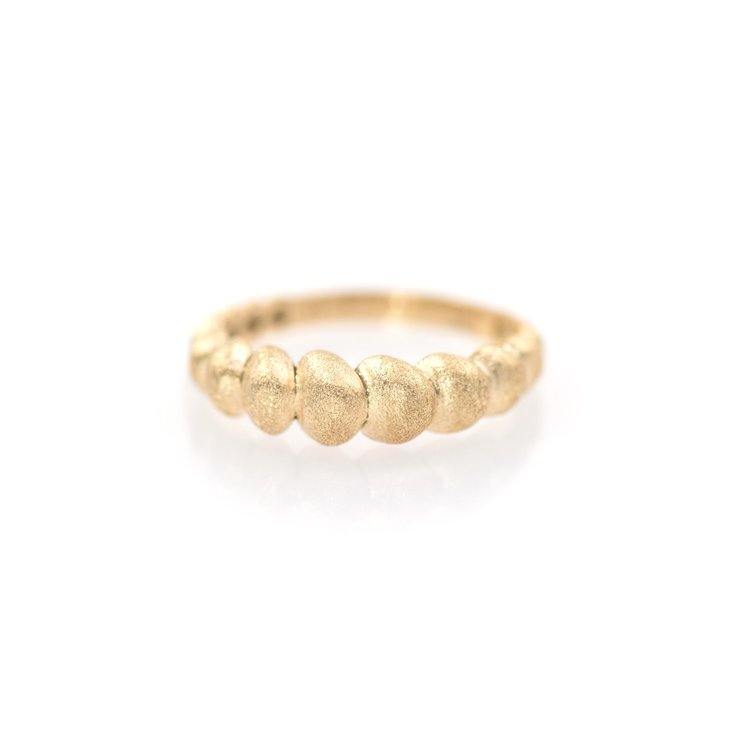Gold Croissant Ring / 14k Bubble Ring / 14k Solid Gold Ring / Twisted ...