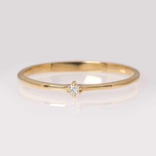 Diamant-Goldring, Ehering, Verlobungsring, Stapelring, Solitärring, Ehering mit Diamanten, Golddiamantring, Brautjungferngeschenk