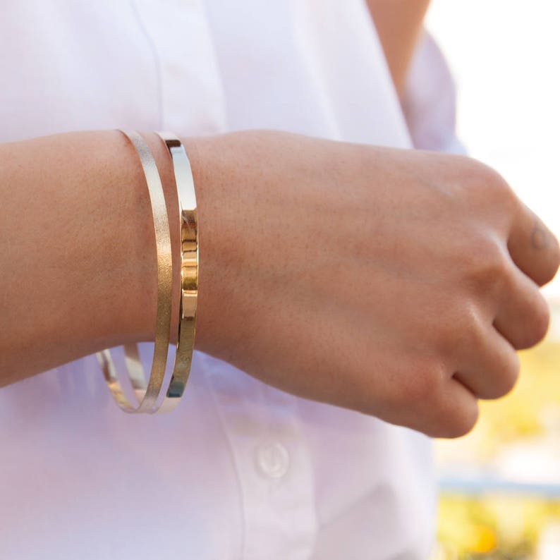 Gold Bangle Bracelet Solid Gold Bangle Jewelry Gift for Her Etsy