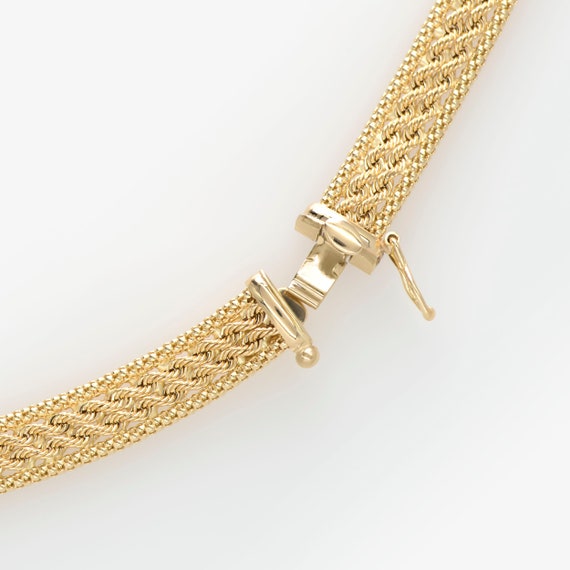 Flat Rope Chain Necklace, 14k Solid Gold Rope Chain 7 Mm, Twisted