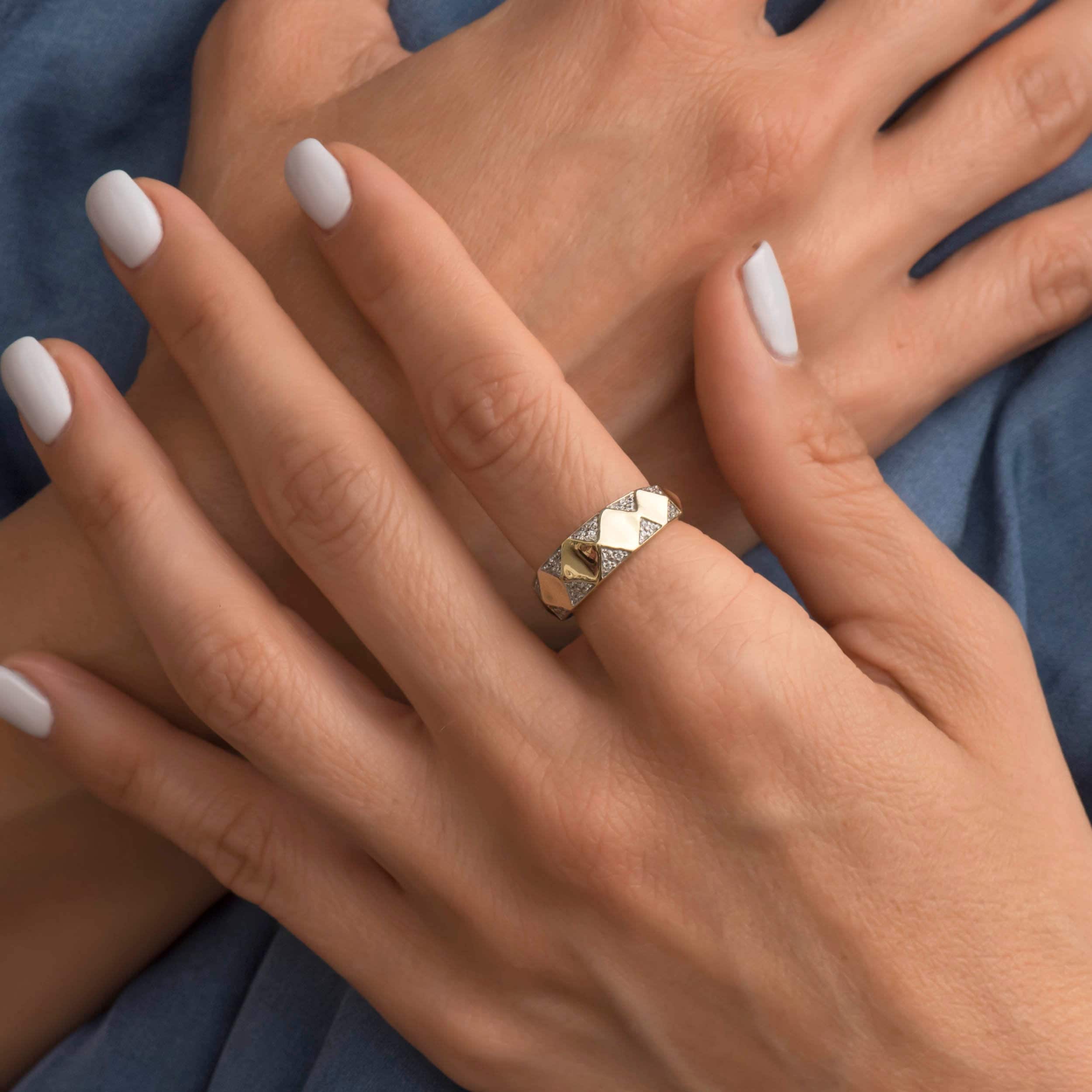 Gold Ring / 14k Solid Gold Statement Ring / Bold Gold Ring / Etsy