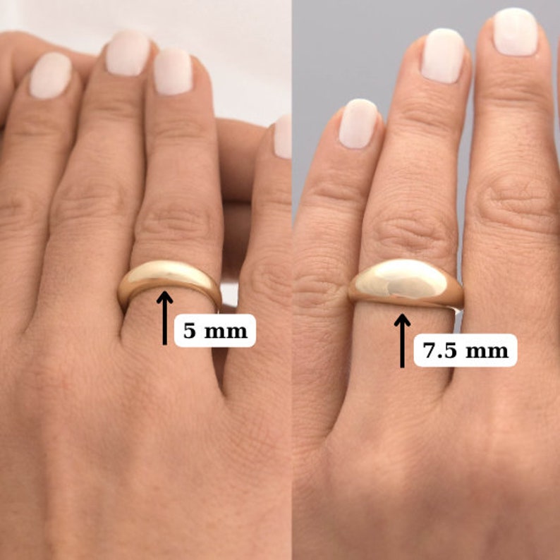 Inspired by great grandmother's wedding band with soft curves. A signature, classic piece you'll wear for every occasion.  Made in solid 14K Gold this dome ring is coming in 3 different options/wide and you can choose matte or bright finish