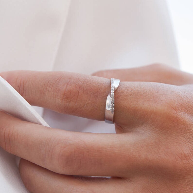 Mobius Ring Infinity Ring Diamonds Ring Diamond Wedding image 1