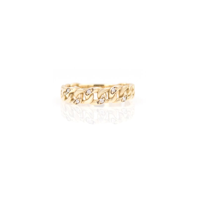 Diamond Ring* Solid 14kGold Ring Ring Chain Ring Gold Ring Chain Eternity Chain Ring Chunky Chain Ring Curb Chain Ring