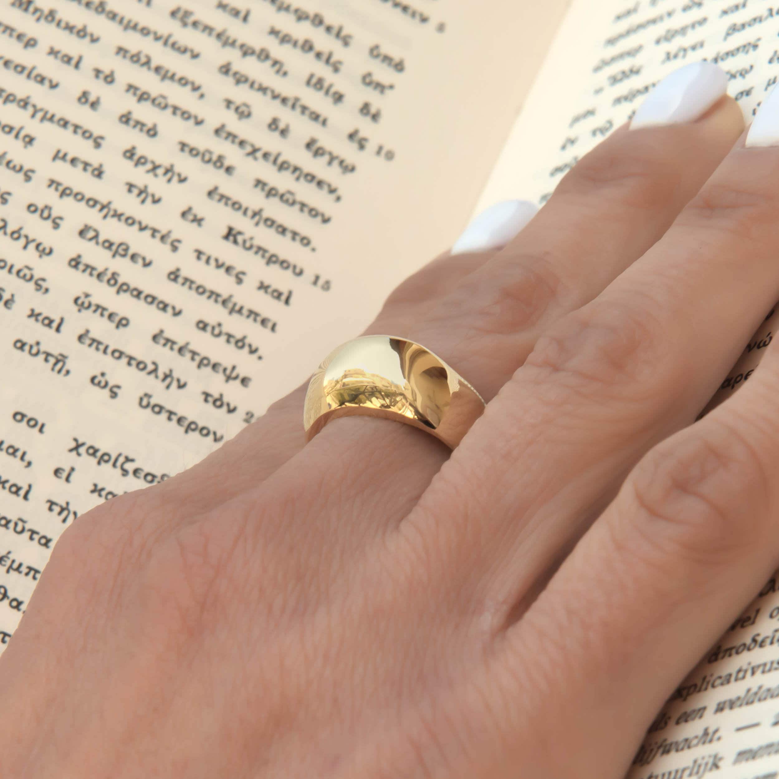 14k Gold Dome Ring / Dome Ring Gold / Statement Ring / Gold Ring / 14k