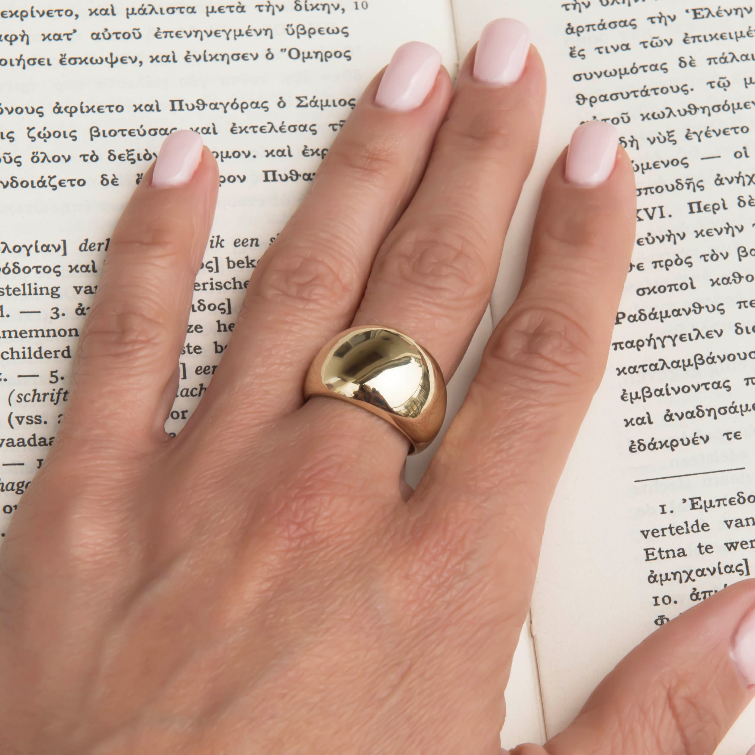 14k Gold Dome Ring / Dome Ring Gold / Statement Ring / Gold Etsy