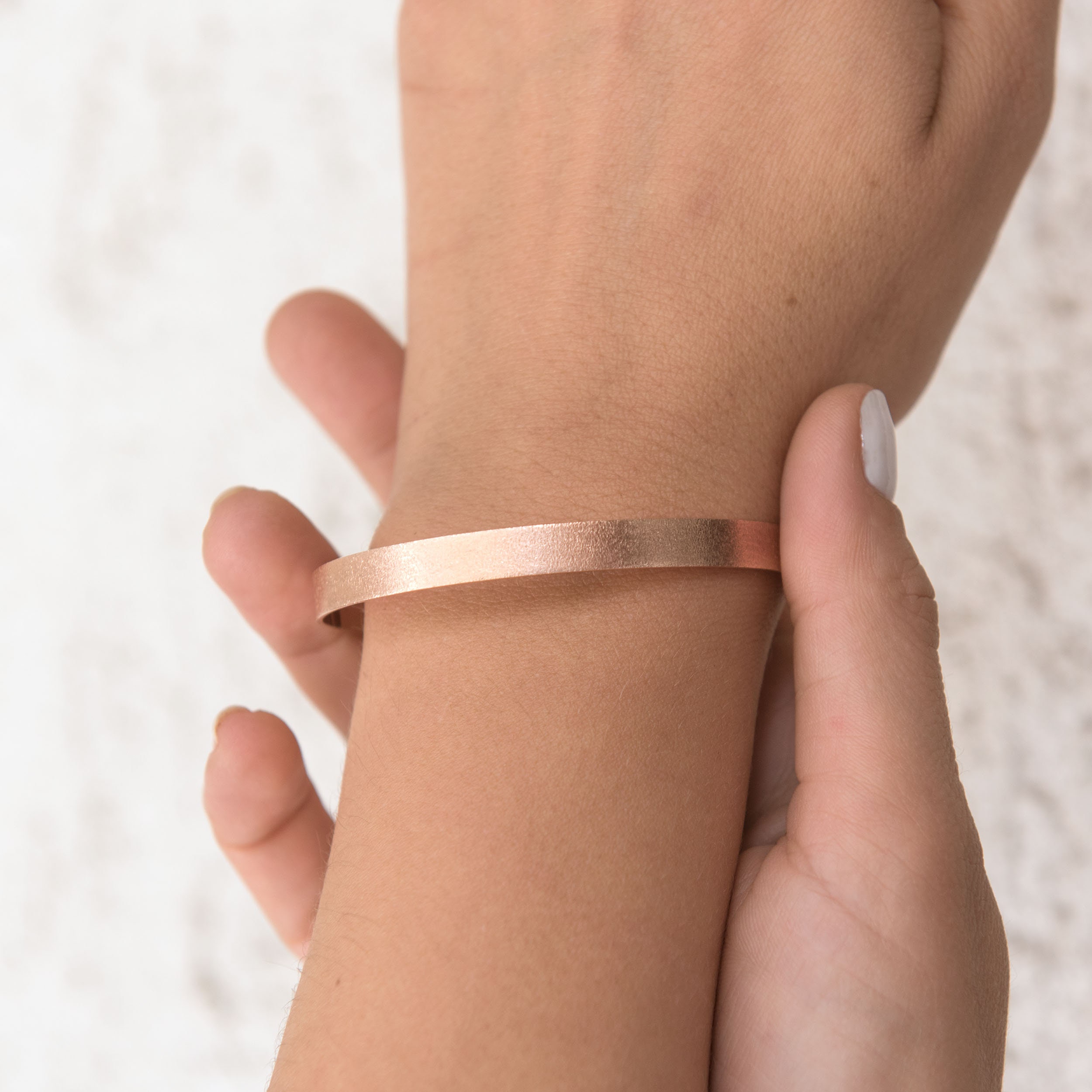 Plain Solid Gold 6mm Bracelet, Gold Cuff Bracelet, Solid 14k Gold Cuff