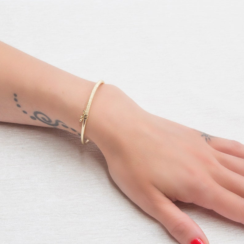 Gold Bangle Bracelet Oval Gold Bracelet Simple Gold Bangle 2 mm Wide Bracelet 14k gold Bangle Stacking Gold Cuff Gold Dainty Bracelet