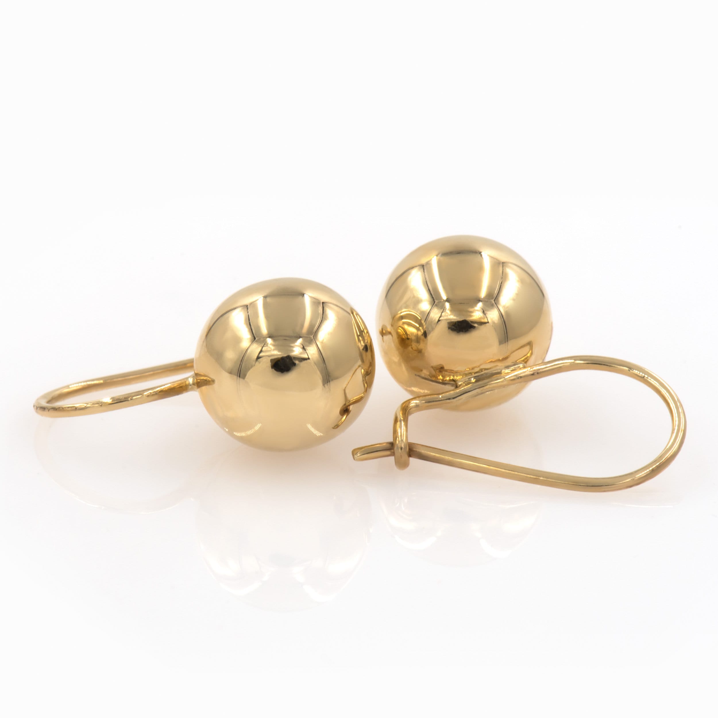 Gold Ball Dangle Earrings, Gold 14k Ball Earrings , Gold Dangle