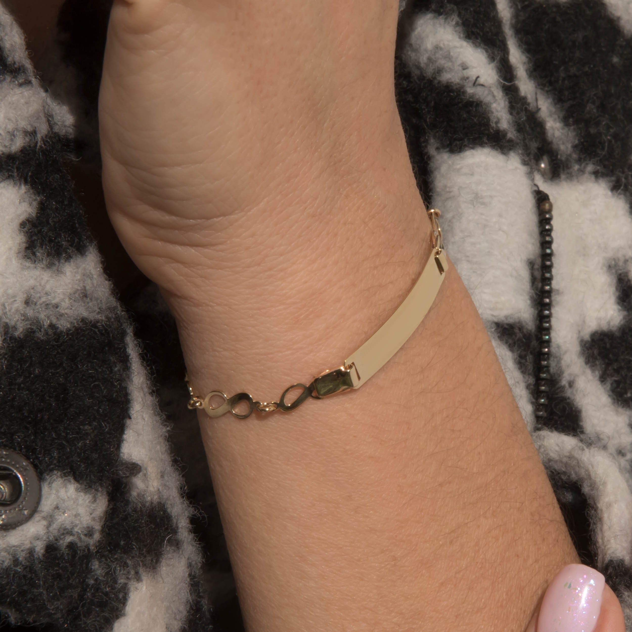 14K Solid Gold ID Bracelet 