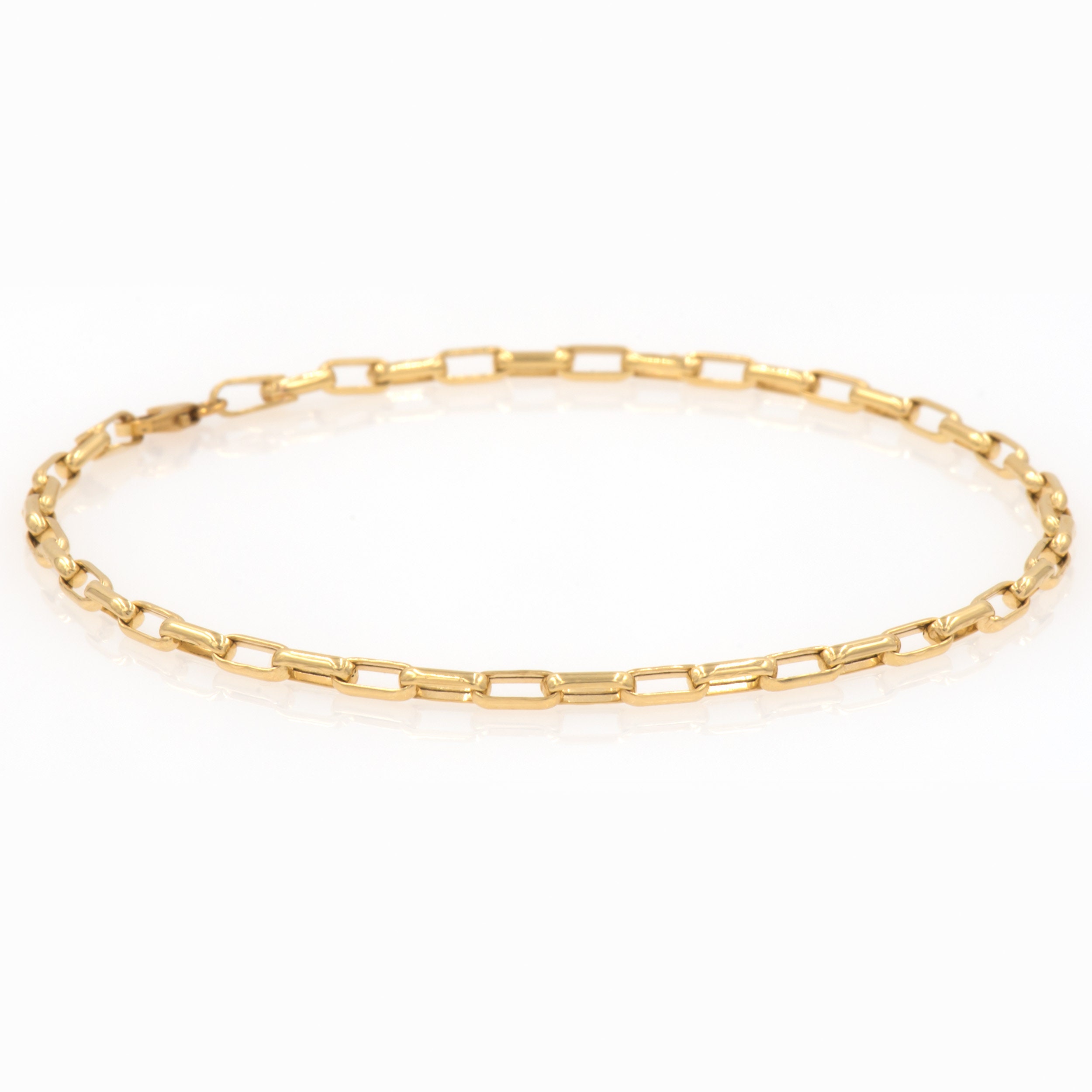 Oval Link Elongated Chain/ Real Gold Paper Clip Chain Necklace Bracelet