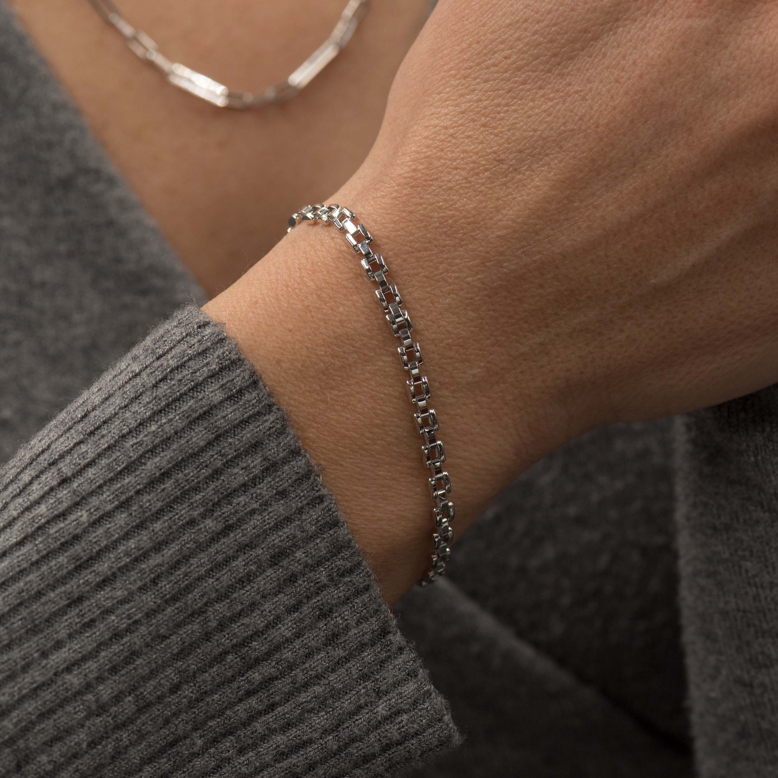 Men's Silver Bracelet Men's Silver Necklace Chain Bangle Gents Male