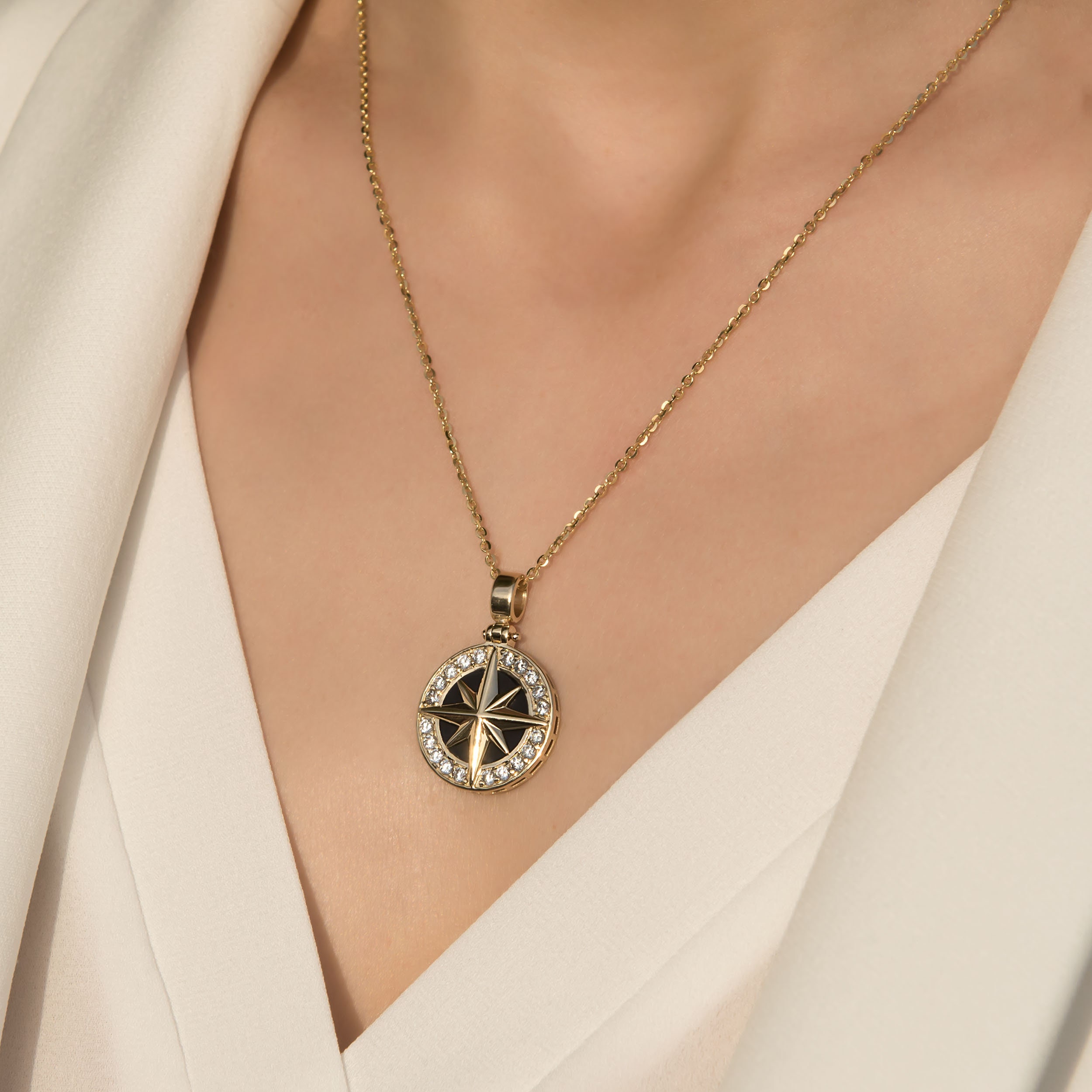 North Star Necklace / 14k Solid Gold 