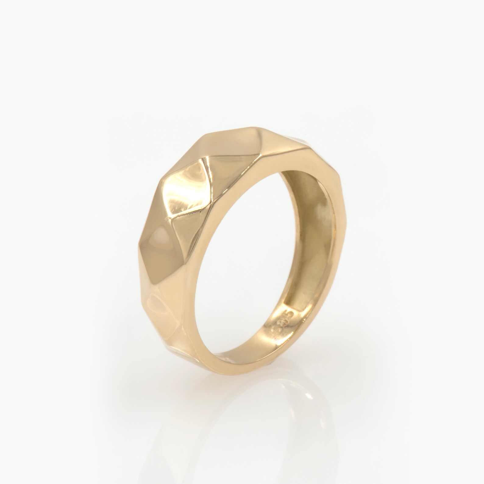 Gold Ring / 14k Solid Gold Statement Ring / Bold Gold Ring / Etsy