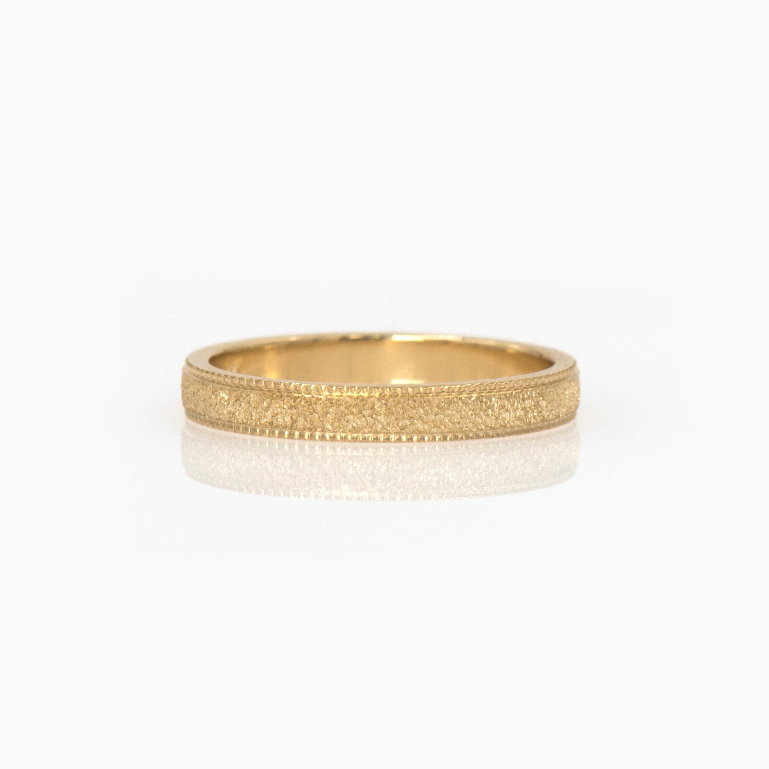 Gold Wedding Band, Brushed Gold Band, Wedding Band, Mens Wedding Band