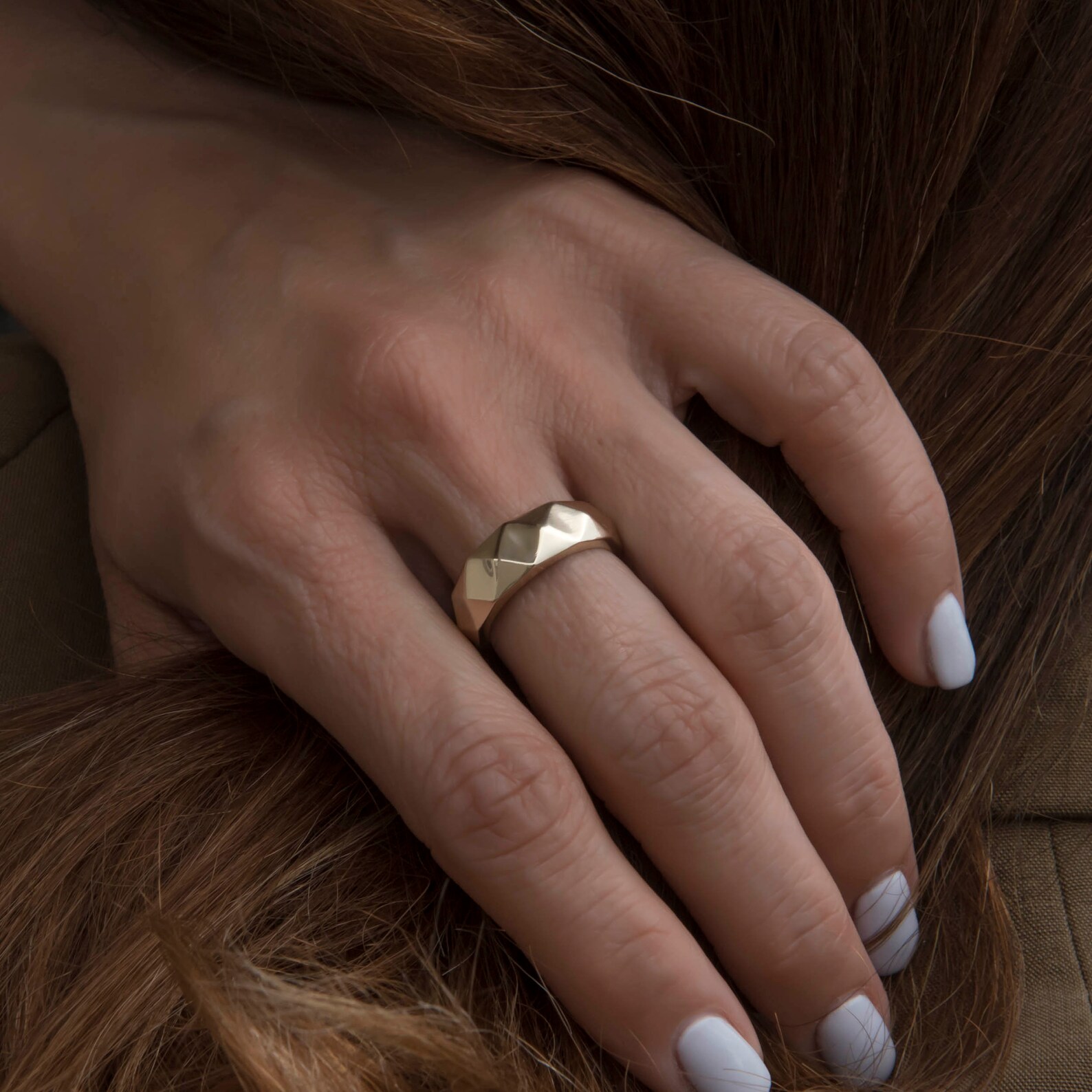 Gold Ring / 14k Solid Gold Statement Ring / Bold Gold Ring / Etsy