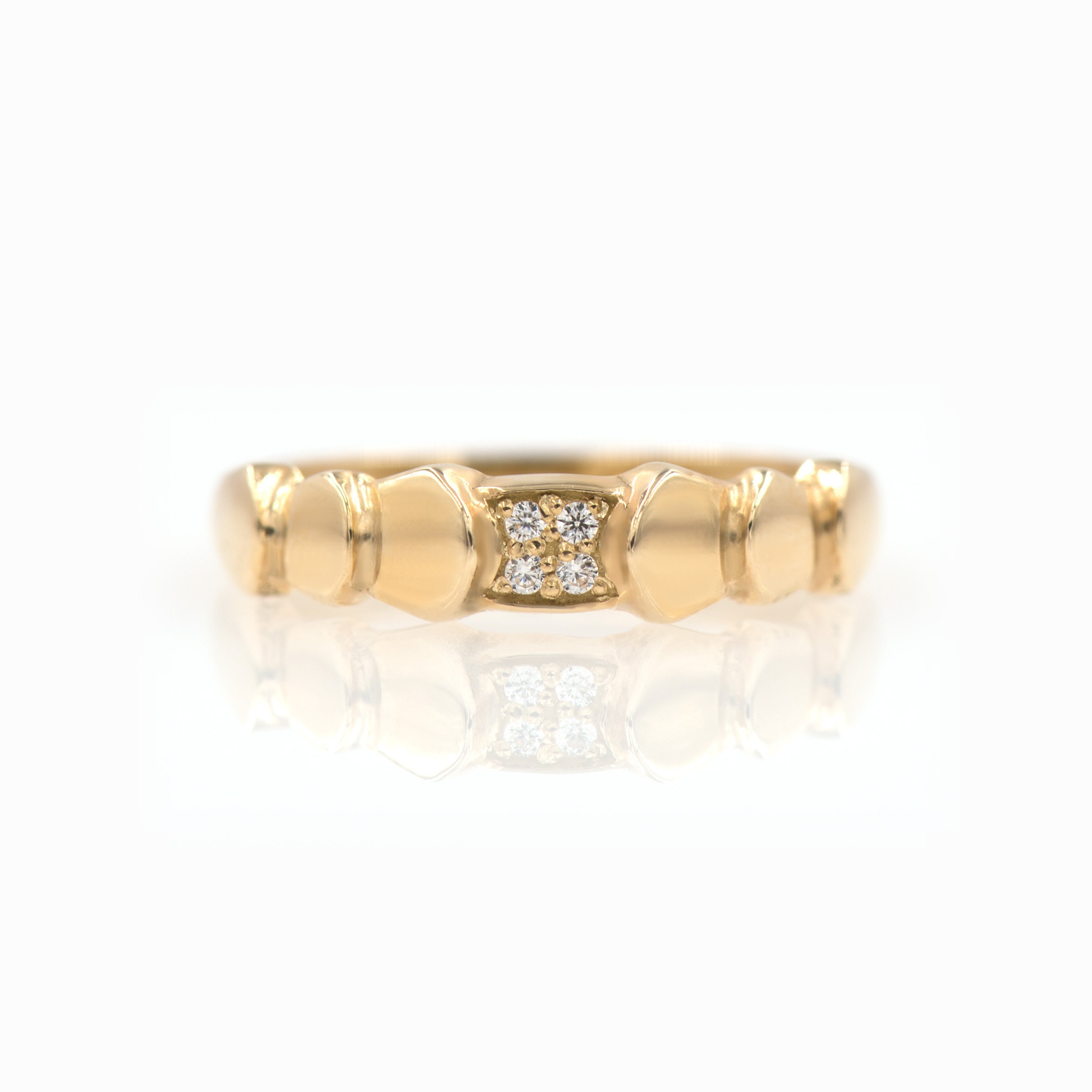 Diamond Wrapped Ring, Gold Herringbone Ring, Gold Leaves Ring, 14k gold ...
