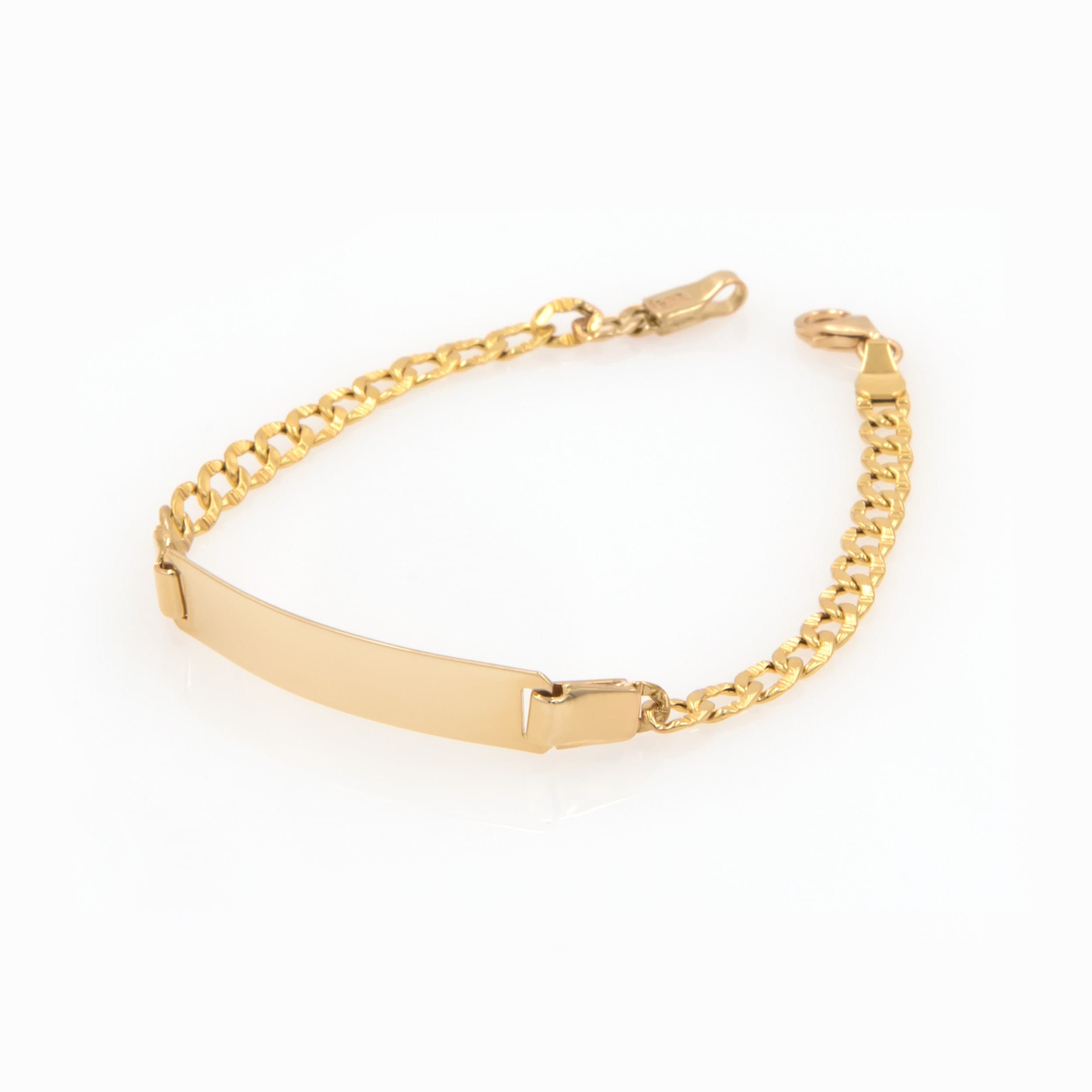 9ct Yellow Gold 8.25 Inch Curb Chain ID Bracelet | H.Samuel