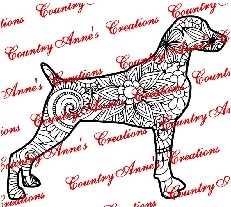 SVG PNG DXF Eps Ai Wpc Cut file for Silhouette, Cricut, Pazzles, Fcm weimaraner zentangle svg Let me make your pet image 1