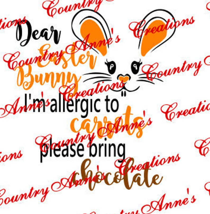 SVG PNG DXF Eps Ai fcm Wpc Cut file for Silhouette, Cricut, Pazzles Allergic to carrots svg image 1