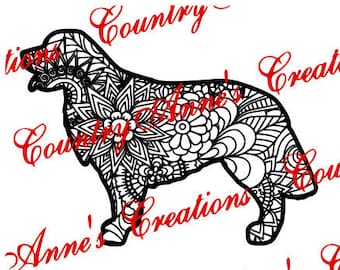 SVG PNG DXF Eps Ai Wpc Cut file for Silhouette, Cricut, Pazzles, Fcm - "Golden Retriever Zentangle" svg- Let me make your pet