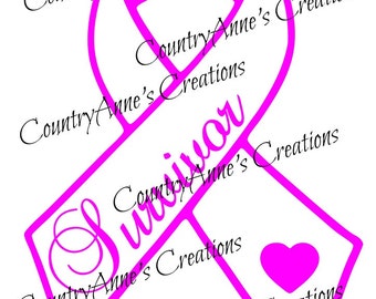 Fund Raiser  - SVG PNG DXF Eps Ai Wpc Cut file for Silhouette, Cricut, Pazzles - Awareness "Survivor Ribbon" svg