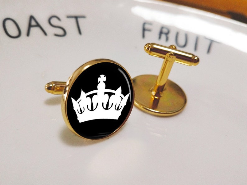 Royalty King Crown Creative Personalized Cufflinks Tie Bar Men Wedding Party Cuff links Tie Clips Vintage Jewelry Gift for Husband Groom