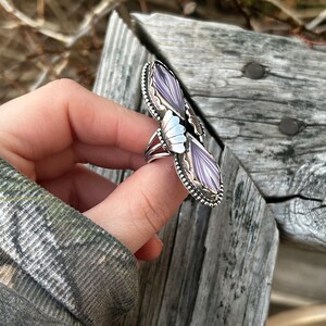 Wampum Double Crocus Petals Sterling Silver Ring image 2