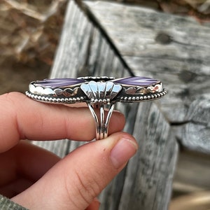 Wampum Double Crocus Petals Sterling Silver Ring image 3