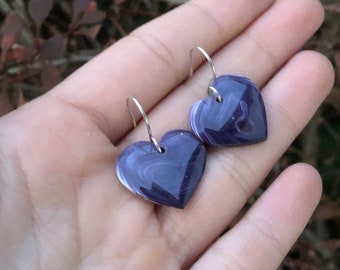 Heart Earrings. Large Wampum