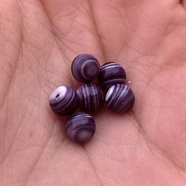 3mm-7mm Wampum Beads stripped dark deep purple Littletree Wampum spherical supplies for crafters crafting beads for belts bracelets regalia