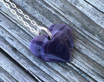 Gorgeous Wampum Heart Pendant Necklace.