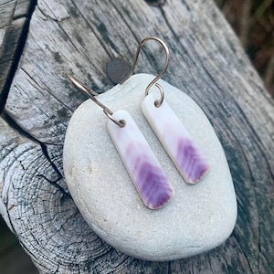Unieke Wampum Feather-oorbellen.