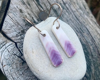 Unique Wampum Feather Earrings.