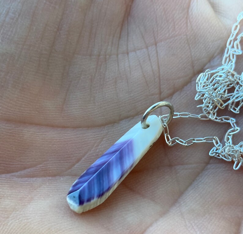 Wampum Feather Necklace.