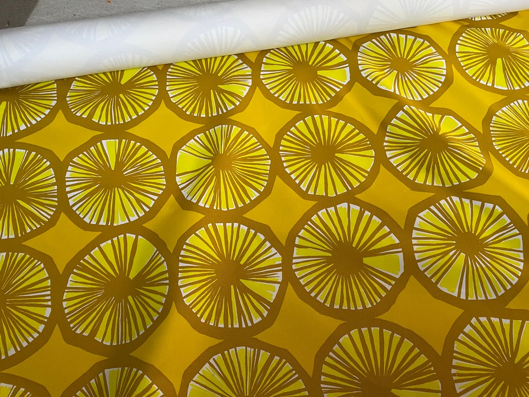 Marimekko Appelsiini, Yellow, Upholstery Cotton Canvas Fabric