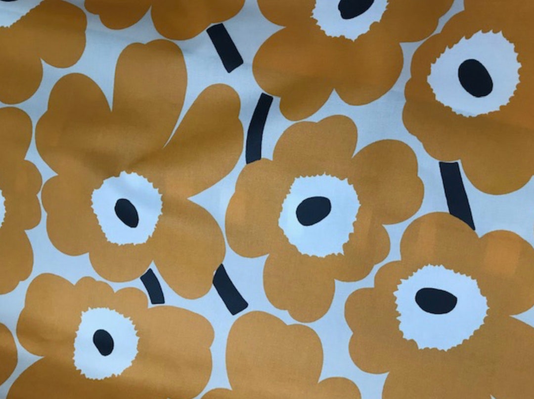 Marimekko Pieni Unikko Acrylic Coated Fabric, 18x56, Yellow Orange