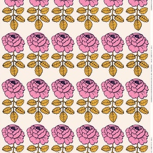 Marimekko Maalaisruusu, hilera de 6 rosas, 42 cm x 140 cm rosa blanco Finlandia