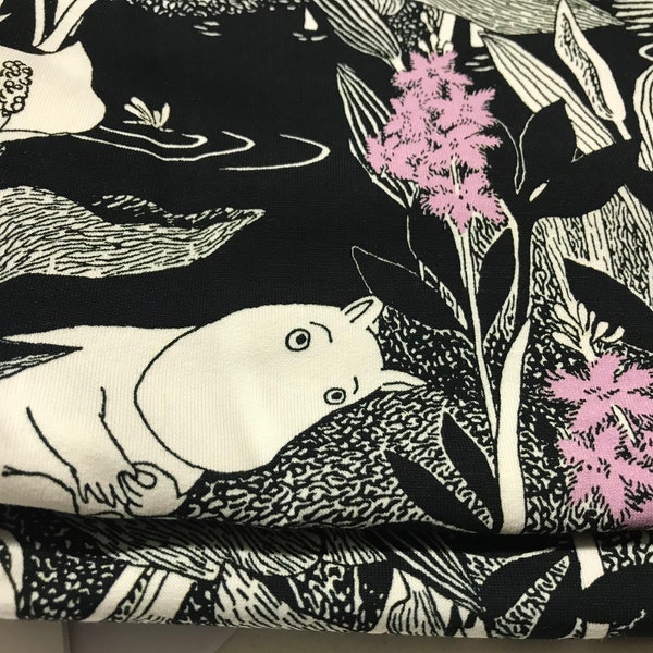 Moomin super soft jersey, sold by half yard, extra wide, Finnish design, Finland