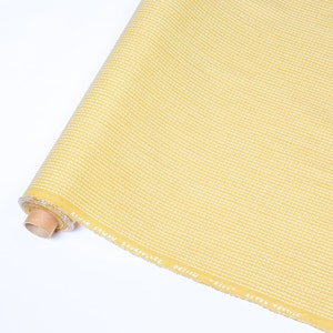 Artek Rivi fabric yellow and white Finland, heavy weight cotton, sold by meter, 40"