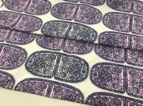 Marimekko Pink Lavender Tantsu Cotton Piece For Purses Etc Etsy
